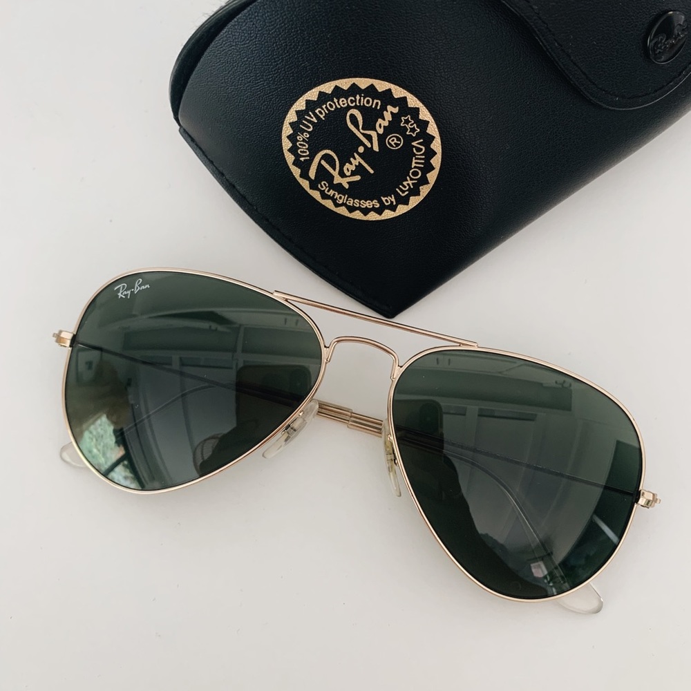 Ray-Ban gold aviator sunglasses